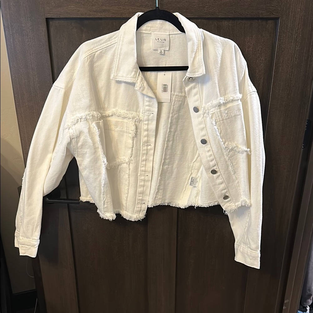 Dry Goods White Jean Jacket Classic Cropped Style